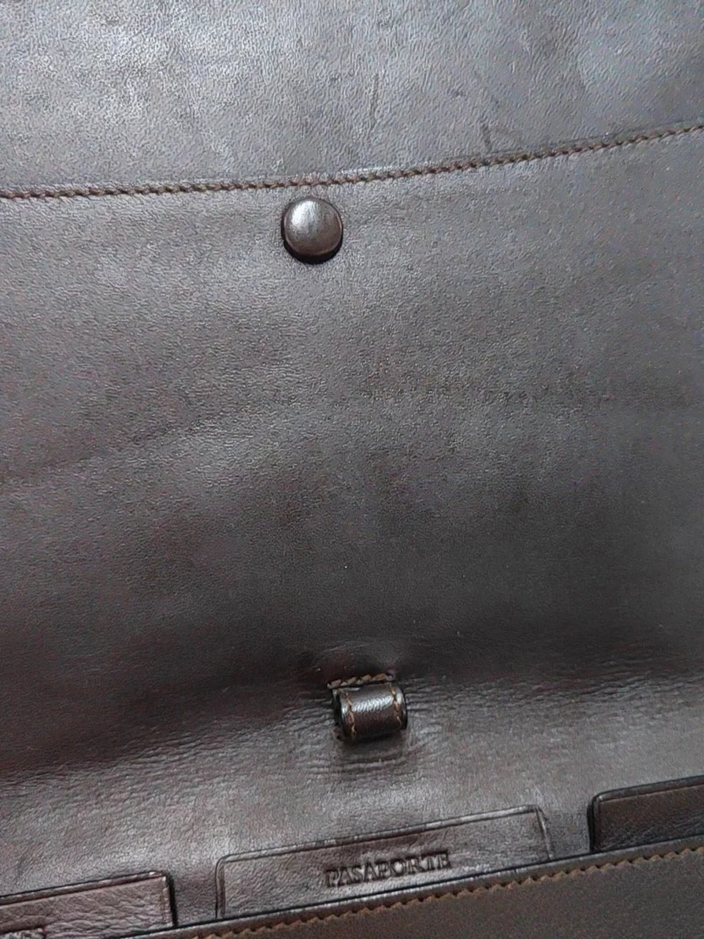 Loewe Suede Clutch in Tan with Black Trim